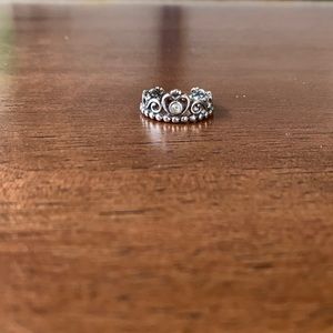 Sterling silver Pandora Tiara ring size 7